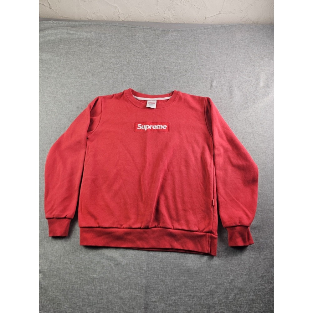 Supreme Box Logo Crewneck Sweatshirt Womens Small Red Pullover Logo Usa